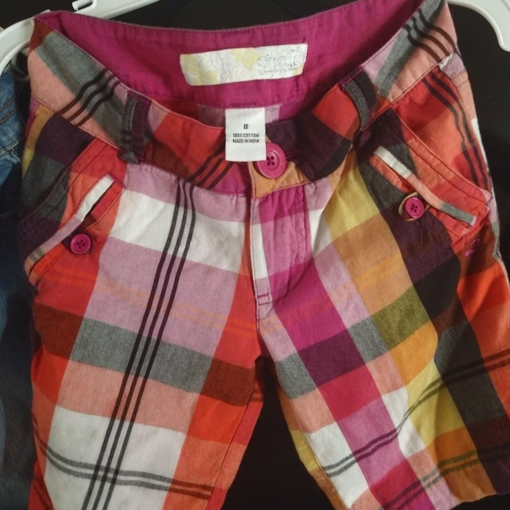 Girls O'Neill plaid shorts